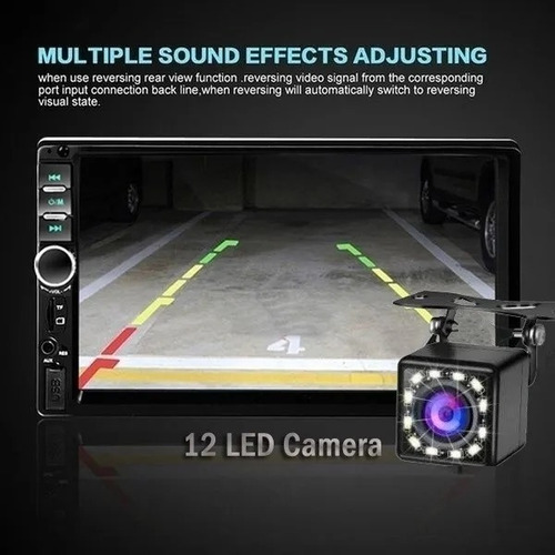 Imagen 8 de 10 de Mirrorlink Autoestereo 7' Tactil Mp5 Con Camara De Reversa