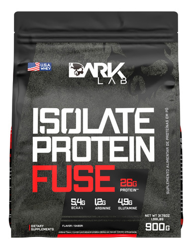 Whey Isolate Protein Fuse Refil 900g Dark Lab - Mp Importad Sabor Morango