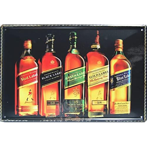 Johnnie Walker, Señal De Metal Whiskey, Decoración De...
