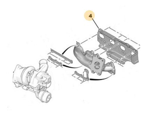 Junta Colector Escape Pantalla Termica Peugeot 3008 1.6 16v