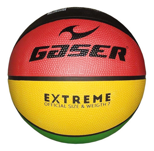 Balón Para Básquet Bol Basketball Extreme No. 7 Gaser Verde/amarillo/rojo/negro