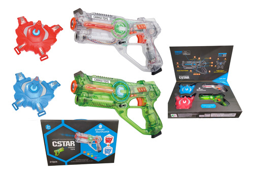 Kit D 2 Armas Laser Con Chalecos Tag Para Batallas Novedad  