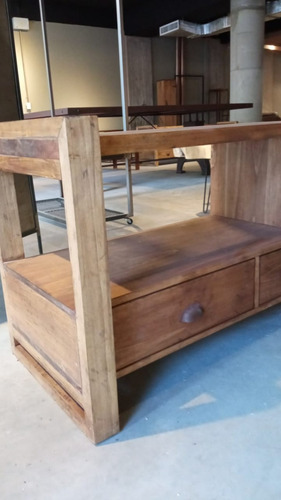 Imagen 5 de 9 de Rack Tv De Madera De 160 Cm. Con Cajonera Lineal Deco