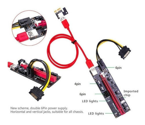 Imagem 3 de 5 de Cabo Riser Pci Express 1x A 16x Pcie Mineração Ver 10.3c