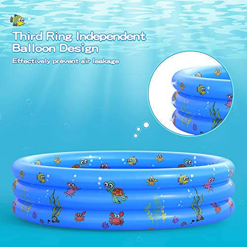 Piscina Inflable Azul Redonda Y Portatil Para Bebes