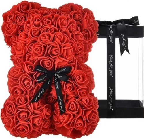 Flor Rosa Oso Eterna Boda San Valentín Ideal Para Regalo Xv