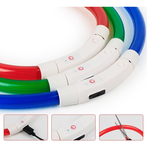 Collar Para Pasear Perros Con Luz Led Recargable Con Usb