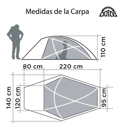 Imagen 8 de 8 de Carpa New Himalaya 2023 2 Personas Doite Aerodinámica