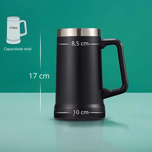 20 Canecas Térmica Chopp Camada Dupla Inox 710ml Atacado