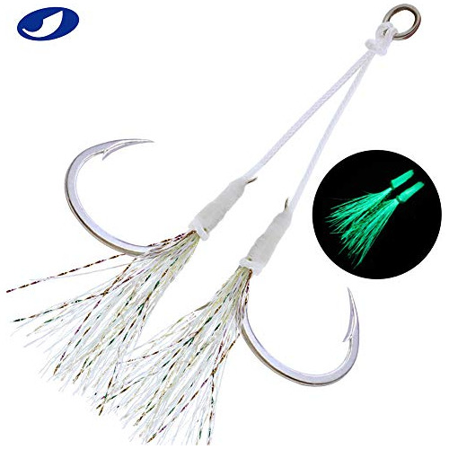 Gato Assist Gancho Mariposa Glow Jigging Jigs Lento Rapido 0