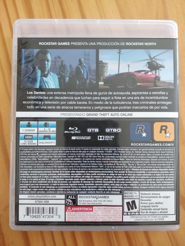 Imagen 2 de 4 de Grand Theft Auto V Gta 5 Ps3 Juego Fisico Usado
