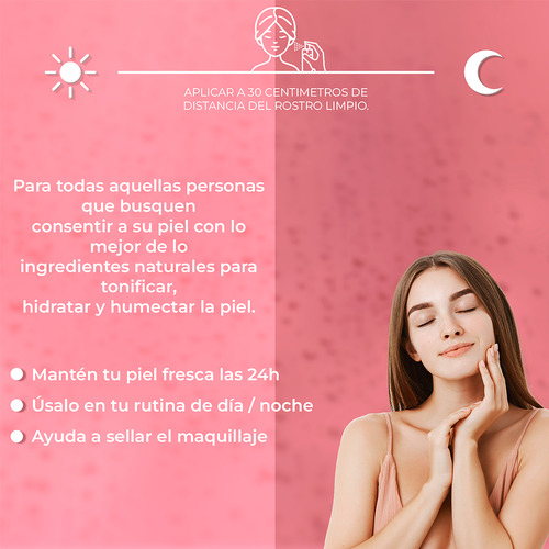 Agua De Rosas + Hamamelis | 5% Colageno + Aloe Vera 250ml Tipo de piel Todo tipo de piel