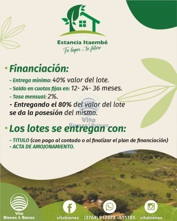 Imagen 5 de 15 de Terreno En Venta - Loteo Estancia Itaembé