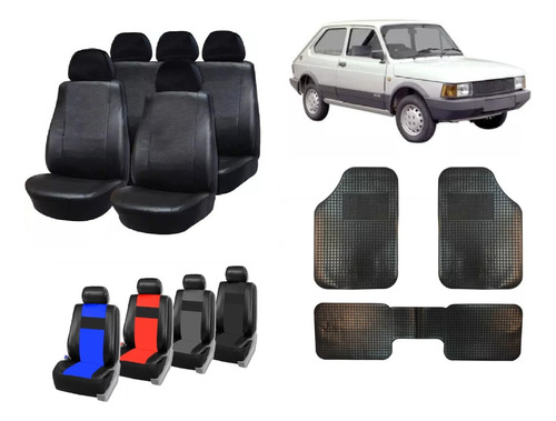 Fundas Cubre Asiento Cuerina Para Fiat 147 + Alfombra 3 Pzas