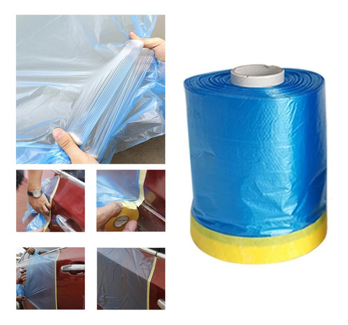 ( Rollo De Película Protectora Para Pintura De 55cmx25m