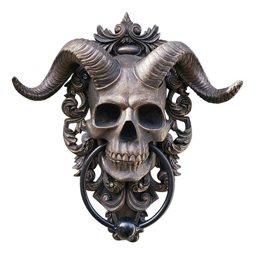 Oveja Cráneo Cabeza Estatua Cráneo Colgante Puerta Aldaba
