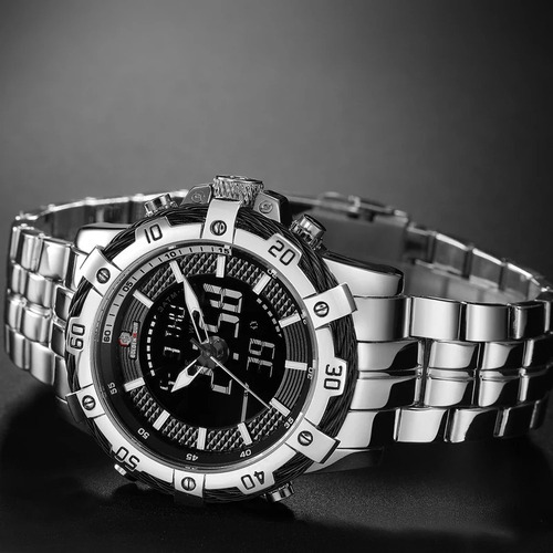 Relógio Masculino Golden Hour 121 Aço Prata