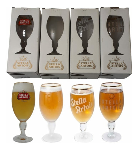 4 Copas Cerveza Stella Artois Caja Regalo Edición Limitada