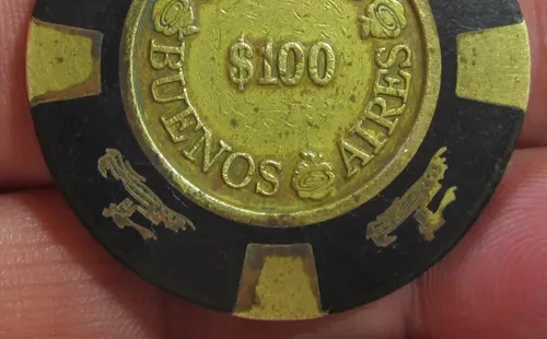 Antigua Ficha Casino Buenos Aires, De Bronce, 100 Pesos (Usado)