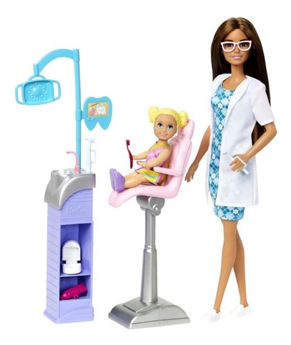 Boneca Barbie Profissões Médica Dentista + Acessorios Mattel
