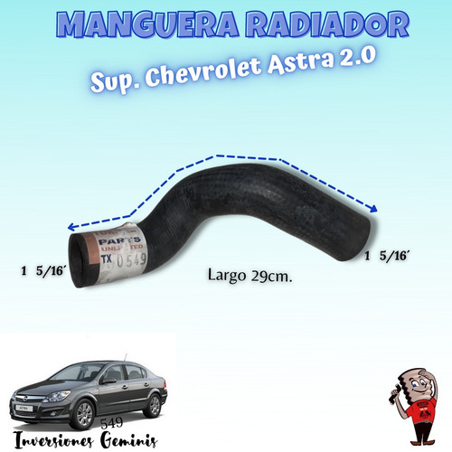 Manguera Radiador Superior Chevrolet Astra 2.0 2.4 04-06