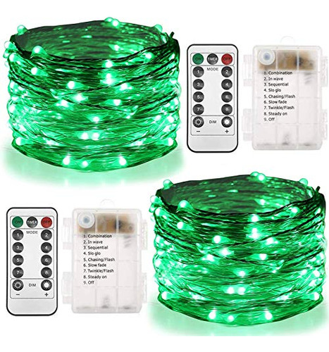 2 Set St Patricks Day Fairy Lights Battery Operated, 33...