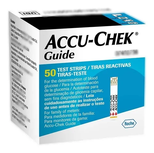 Tiras reactivas Accu Chek guide 50 unidades color negro