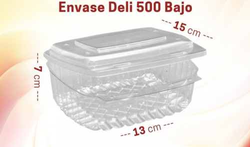 Envase Contenedor Pet Cierre Plus 500 Bajo Maxiplas Bulto