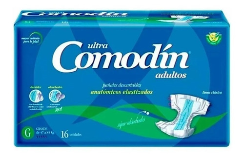 Imagen 2 de 2 de Pañales anatómicos elastizados G Comodín talle grande 16 unidades