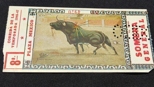 Boleto De Toros Corrida 8a Temporada 1946-47 Envío Gratis (Usado)