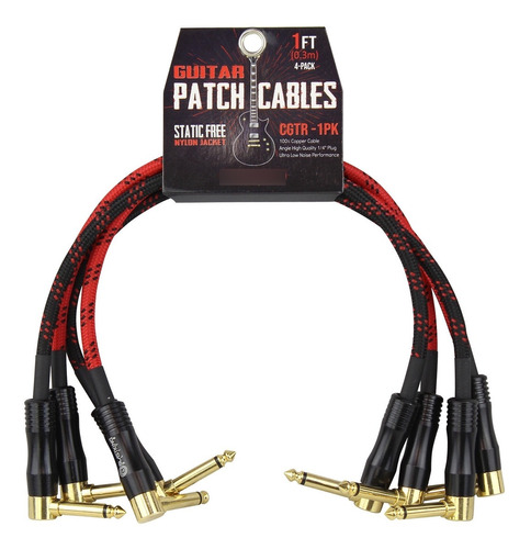 Cable 1/4 (6.5mm)  A 1/4  Patch ( Pack De 4 Cables )