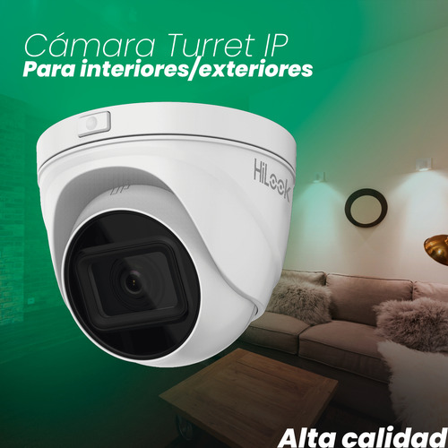 HiLook Cámara de seguridad Turret IP IPC-T641H-Z(C) 4 Megapíxeles Lente Motorizado 2.8 - 12 mm Máxima Seguridad 30 mts IR EXIR Protección Exterior IP67 PoE WDR 120dB Micro SD H.265+ Onvif