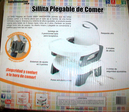 Sillita Plegable De Comer Para Bebé-baby Innovation Excelent Compacta Plegable Gris (Usado)