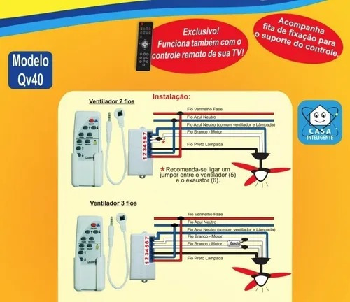 Imagem 7 de 7 de Controle Remoto Para Ventilador De Teto - Qualitronix Qv40