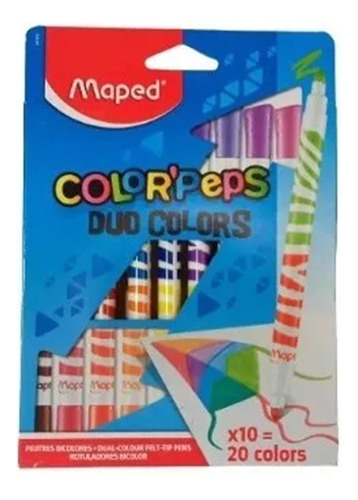 Plumones Maped Punta Conica Lettering Duo Colors 20 Colores