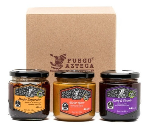 Fuego Azteca - Kit Esencial 3-pack Combo Salsas Gourmet