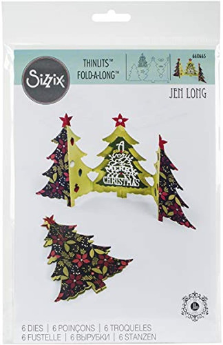 Sizzix 660665 Thinlits Die Set Card Arbol De Navidad Foldalo