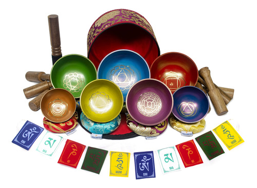 Esk Chakra Healing - Juego De 7 Cuencos Tibetanos Para Medit