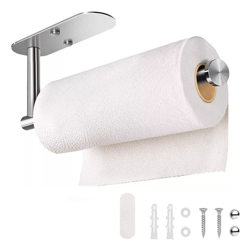 Porta Confort Papel Higiénico Toalla Baño Negro / Plata