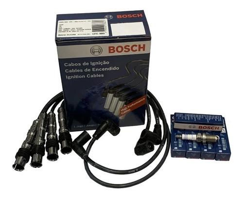 Kit Bujas 1 Electrodo Y Cables Bosch P/ Vw Gol Trend 1.6 8v