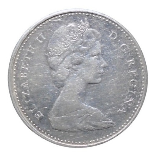 Canadá 10 Cents 1968 Plata Ley 0.500 Reina Isabel I I