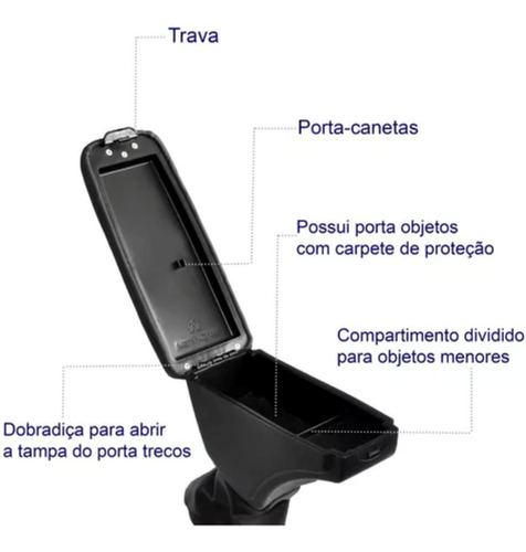 Apoio De Braço Vw Gol G5 G6 G7 E G8 Com Console Central