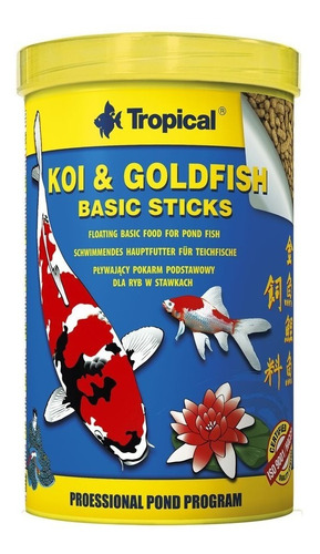 Tropical Alimento Koi & Goldfish Color Sticks 80g Carpas