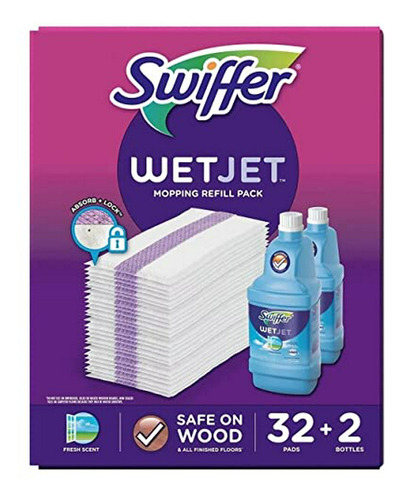 Recambio  Wetjet Con 32 Pases Y 2 Botellas De Limpiador.