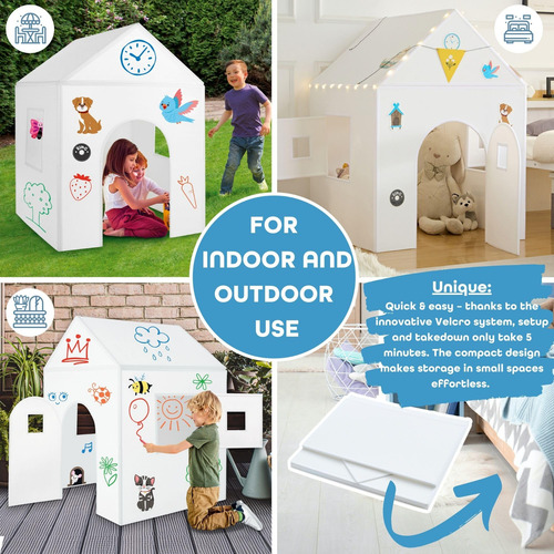 Casa De Juego Lavable Para Niños - Pinta Una Y Otra Vez -
