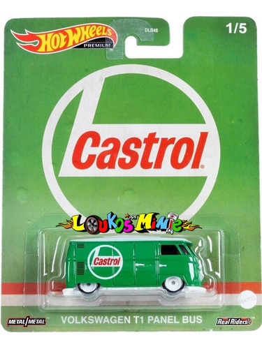 Hot Wheels Volkswagen T1 Panel Bus Kombi Vintage Oil Castrol Cor Verde