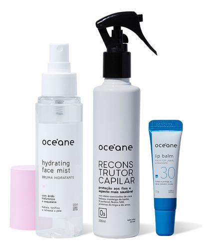 Kit Playa - Bruma Hidratante + Reconstructor Capilar + Labial