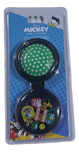 Cepillito Plegable Con Espejo Licencia Disney Fisher Price Color Negro - Mickey Friends