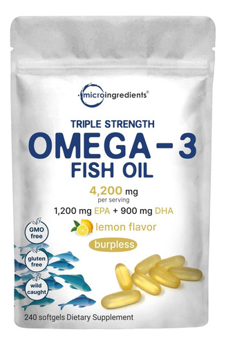 Omega 3 Aceite De Pescado 3000 Mg Epa Dha 200 Capsulas