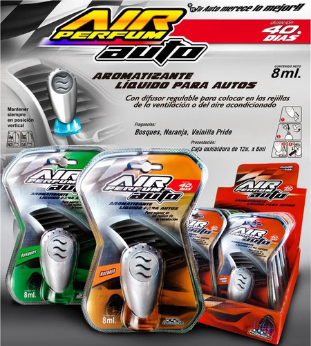 Air Perfum Auto Platinum 8ml Aromatizante Para Autos